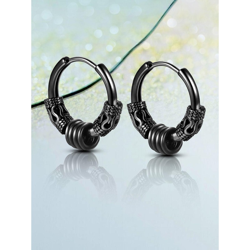 Peora Stainless Steel Circular Shaped Hoop Earrings