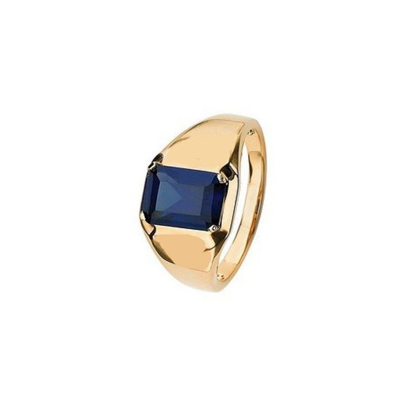 RAVIOUR LIFESTYLE Unisex Panna Gemstone Stone Sapphire Gold Plated Ring