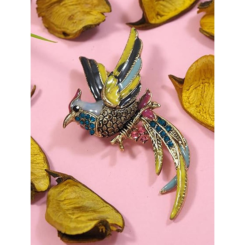 ADORN Meenakari Work Wedding Brooch for Men and Women