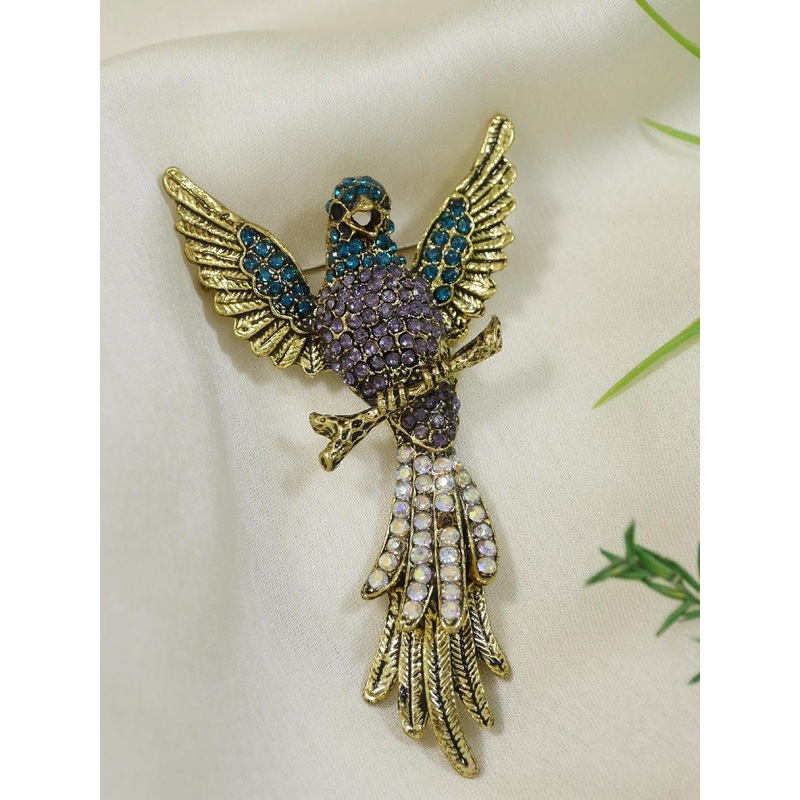 ADORN Unisex Rhinestone Studded Statement Brooch