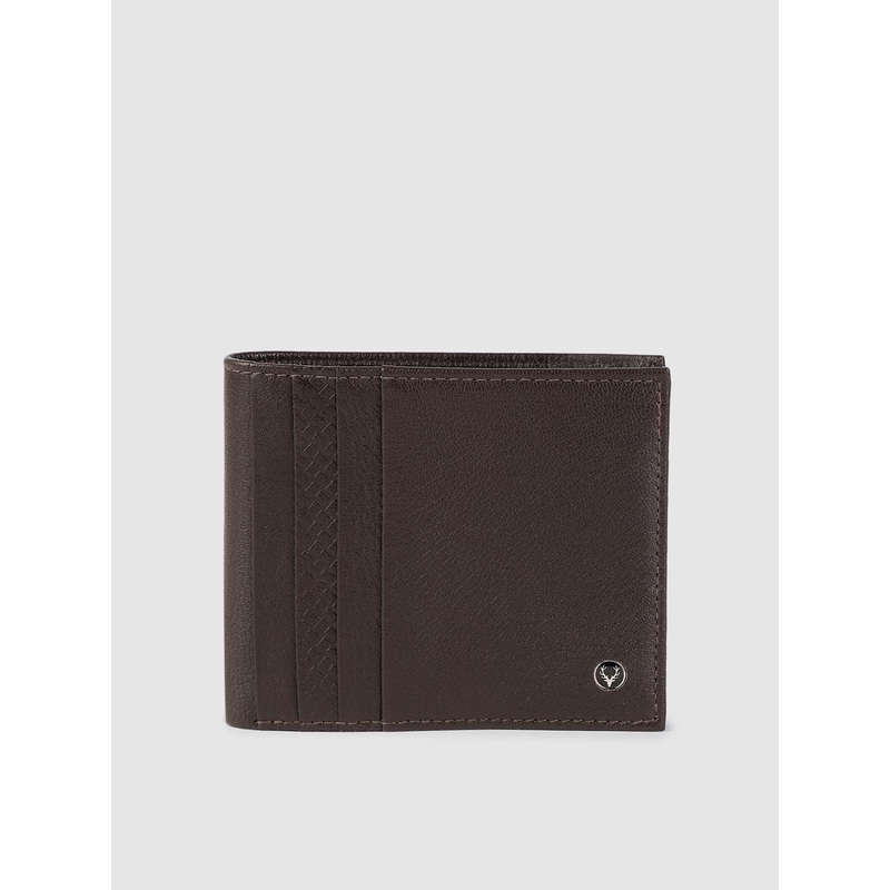 Allen Solly Men Brown Textured Two Fold Wallet