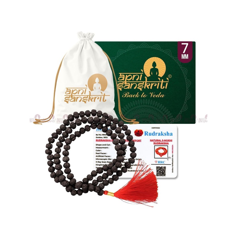 Apnisanskriti Unisex 5 Face Black Rudraksha 108+1 Mala