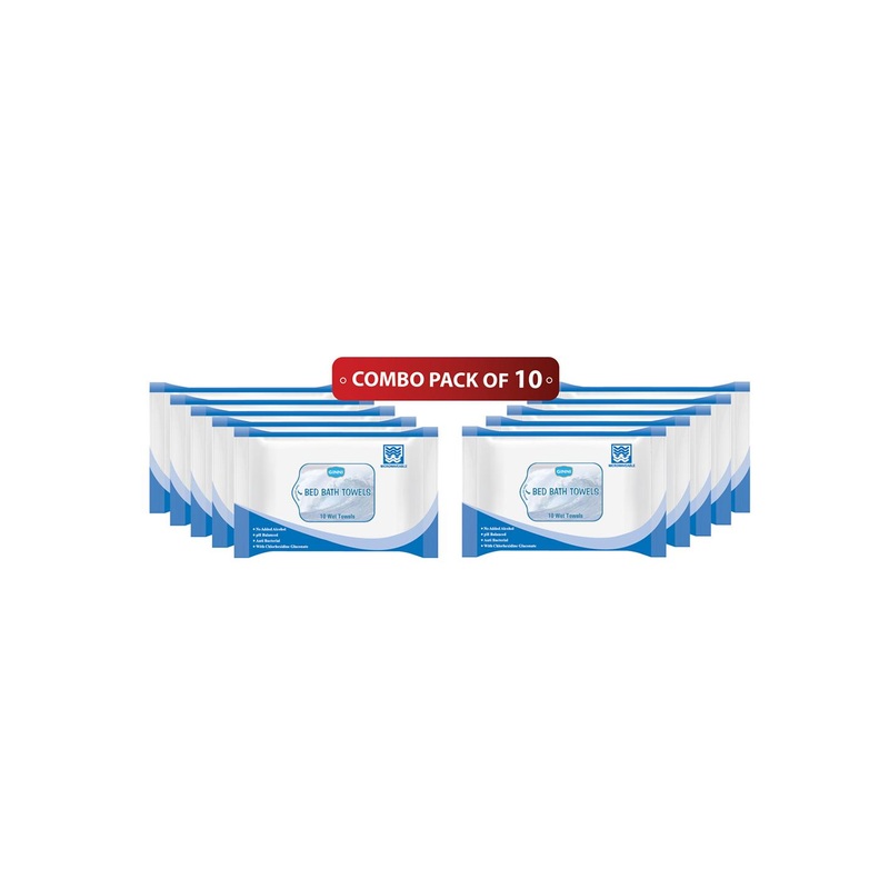 Ginni Set of 10 Hygiene Wet Bed Bath Towel