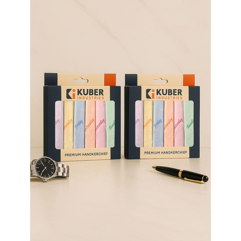 Kuber Industries Pack Of 12 Embroidered Cotton Handkerchiefs