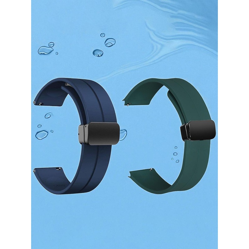 LORENZ Set Of 2 Waterproof Watch Straps With Magnetic Lock