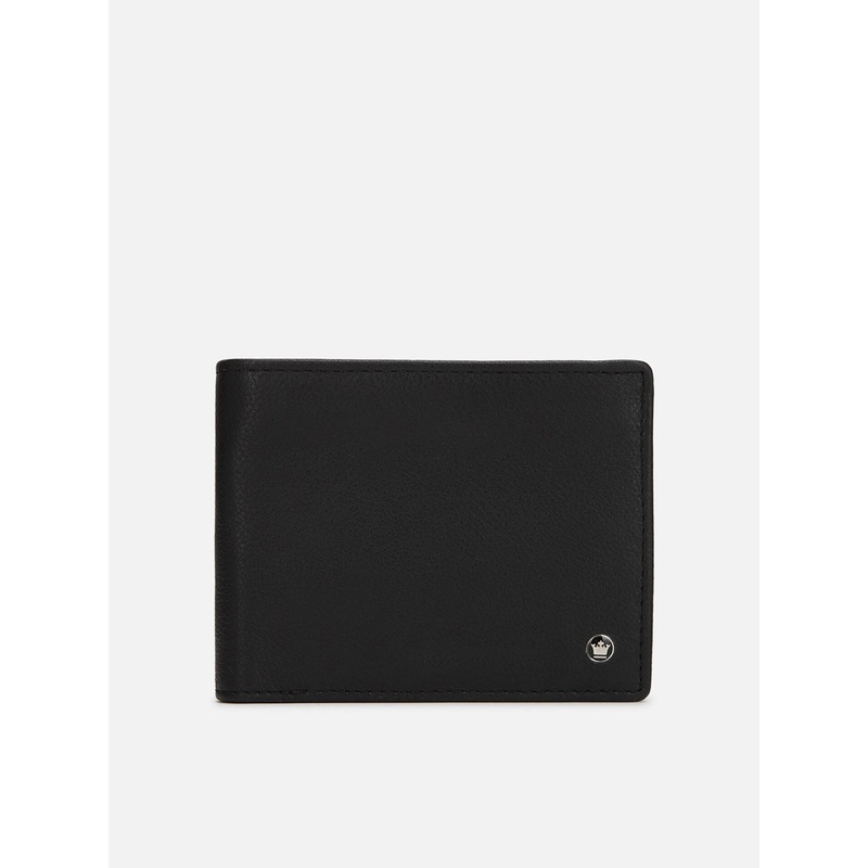 Louis Philippe Men Black Leather Two Fold Wallet