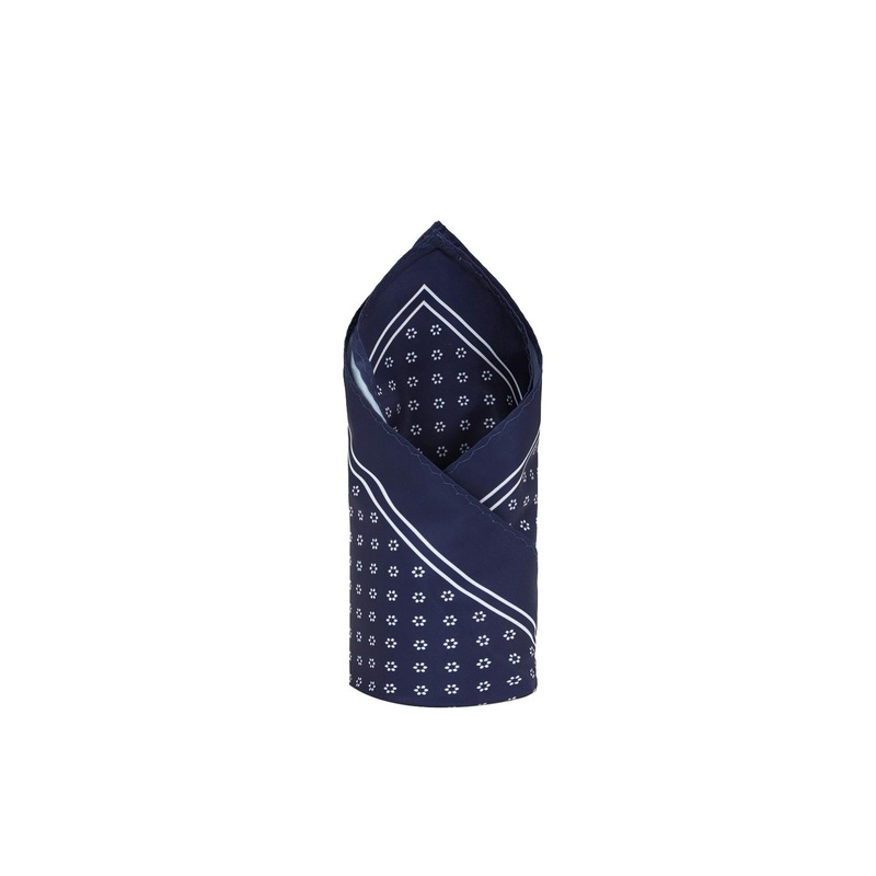 Louis Philippe Men Navy Blue Printed Pocket Square