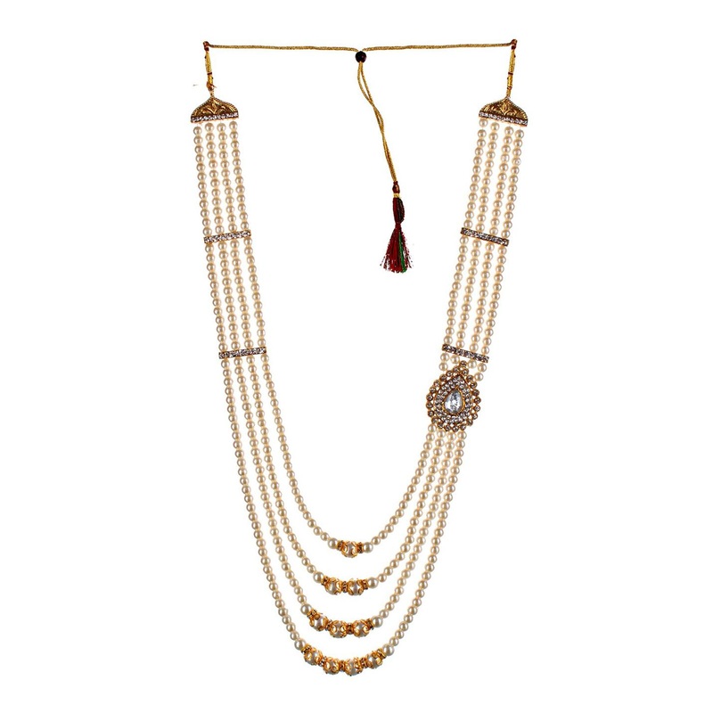 LUCKY JEWELLERY Men White Alloy Gold-Plated Necklace