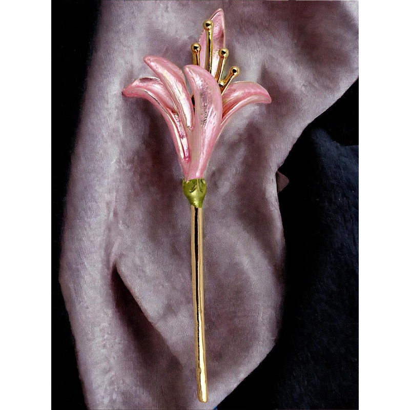 LUCKY JEWELLERY Unisex Gold-Plated Flower Brooch