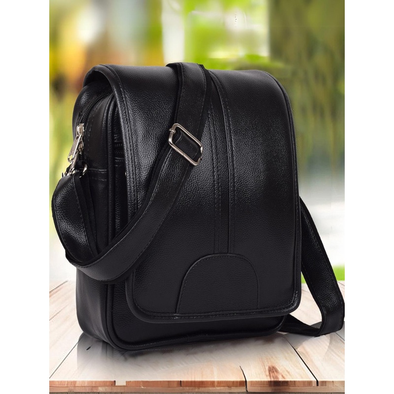 Martucci Black Structured Sling Bag