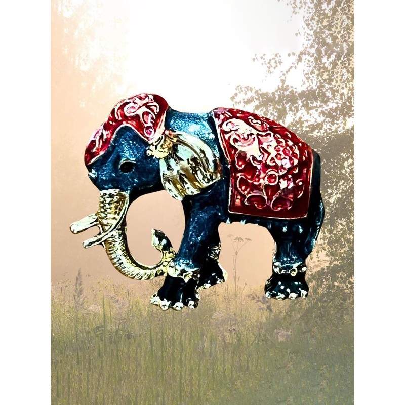 The Tie Hub Men Enamel Elephant Brooch