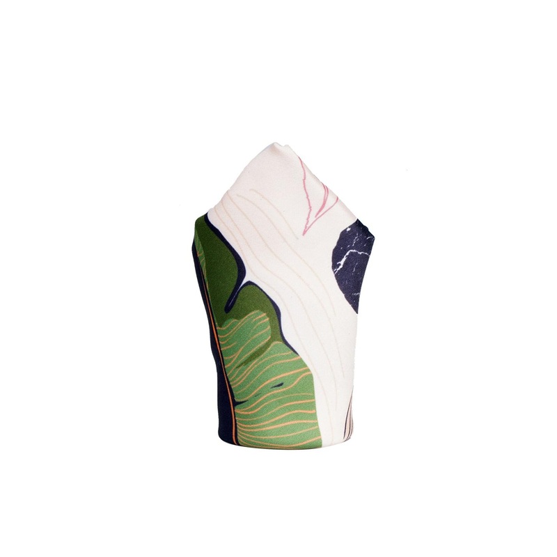 Tossido Men Beige & Black Printed Pocket Square
