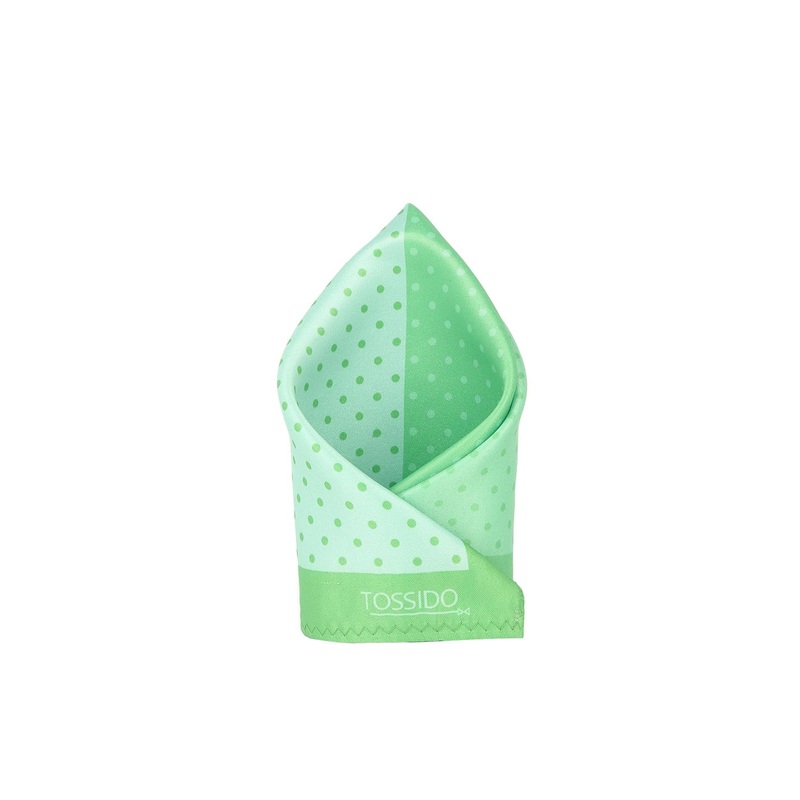 Tossido Men Green & White Printed Microfibre Pocket Square