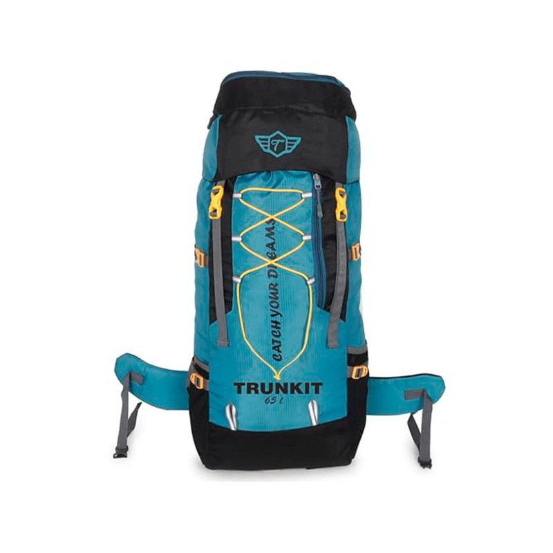 TRUNKIT Color-Blocked Rucksack with Rain Cover-65l