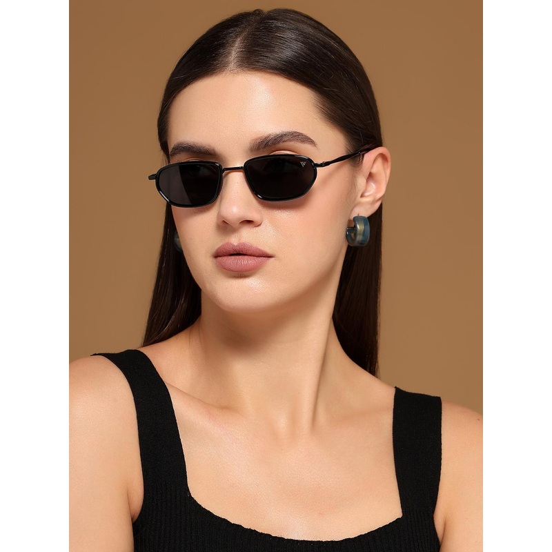 Voyage Unisex Rectangle Sunglasses with Polarised and UV Protected Lens