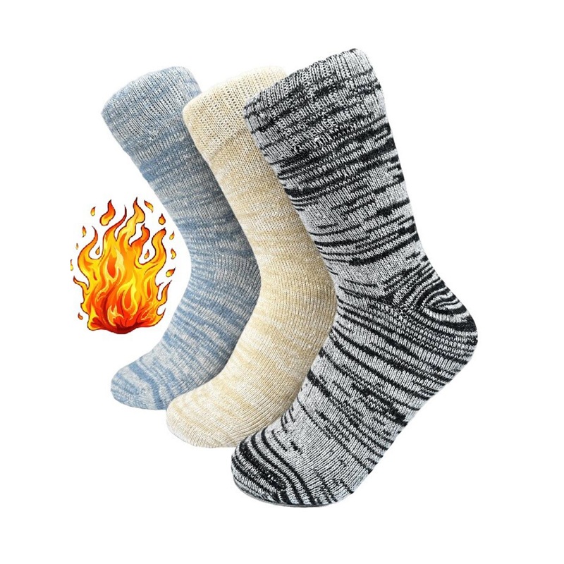 Alexvyan Men 3 Pair Patterned Calf Length Winter Woolen Warm Socks