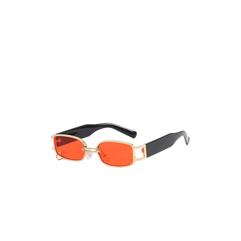 AUGEN Unisex Red Lens & Gold-Toned Rectangle Sunglasses with UV Protected Lens