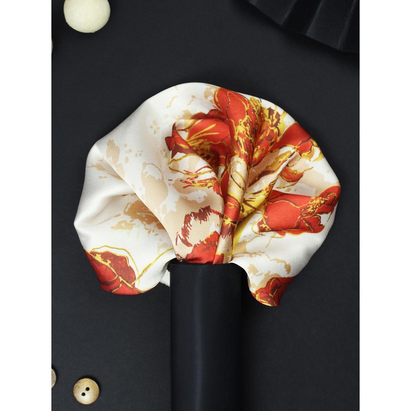 House of Pataudi Persian Dream Printed Silk Pocket Square