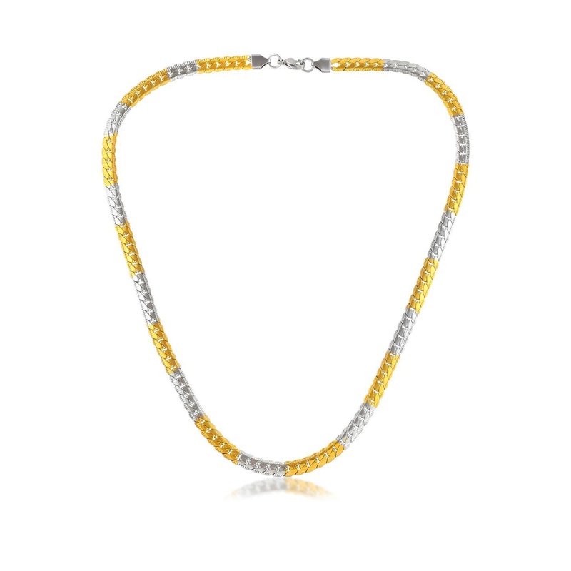 Missmister Men Brass Flat Dual Tone Chain