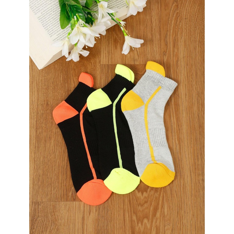 MUTAQINOTI Men Pack Of 3 Colourblocked Ankle-Length Socks
