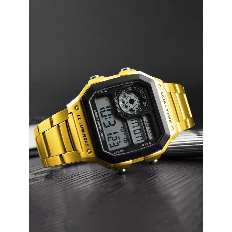 Shocknshop Stainless Steel Bracelet Style Straps Analogue Chronograph Watch WCH53Gold