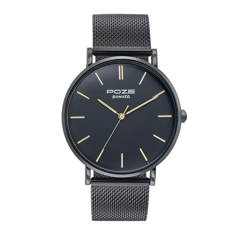 Sonata Men Dial & Bracelet Style Straps Analogue Watch SP70034NM01W