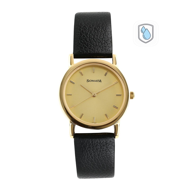 Sonata Men Gold-Toned Analogue Watch NJ7987YL01W