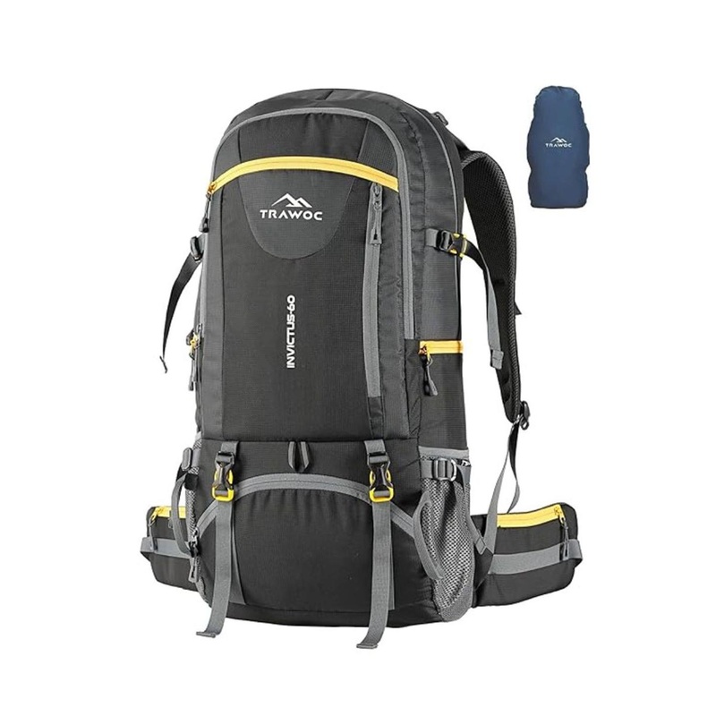 TRAWOC INVICTUS Solid 60L Trekking Rucksack with Rain Cover & Shoe Compartment
