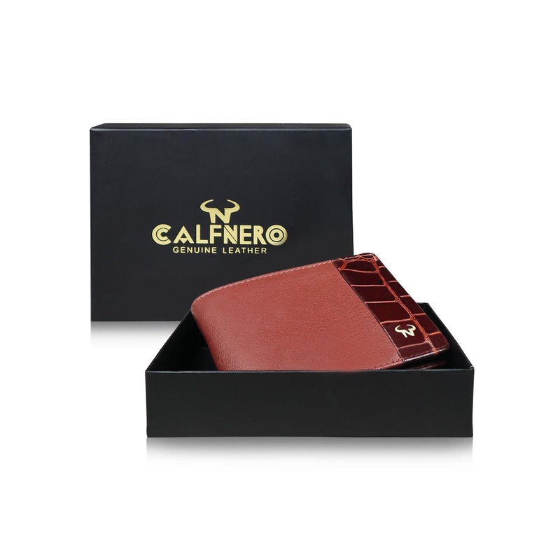 CALFNERO Men Leather Two Fold Wallet