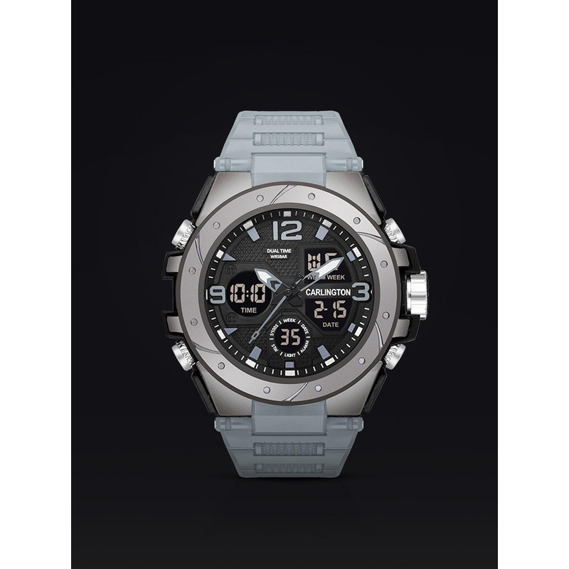 CARLINGTON Men Analogue Chronograph Watch Endurance 9105 Grey