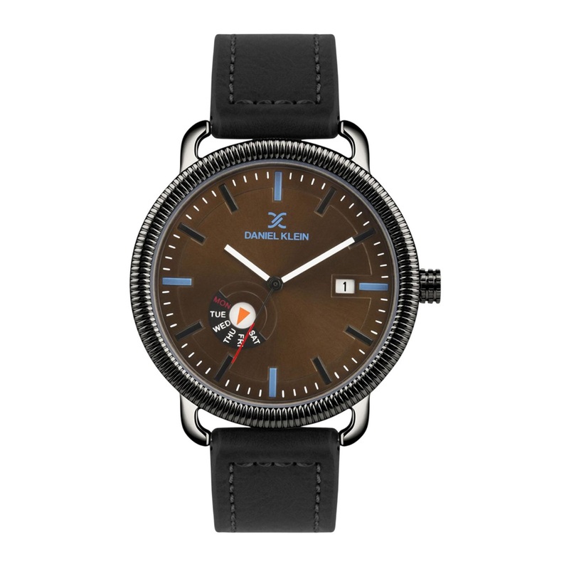 Daniel Klein Men Printed Dial & Leather Bracelet Style Straps Analogue Watch DK.1.14023-2