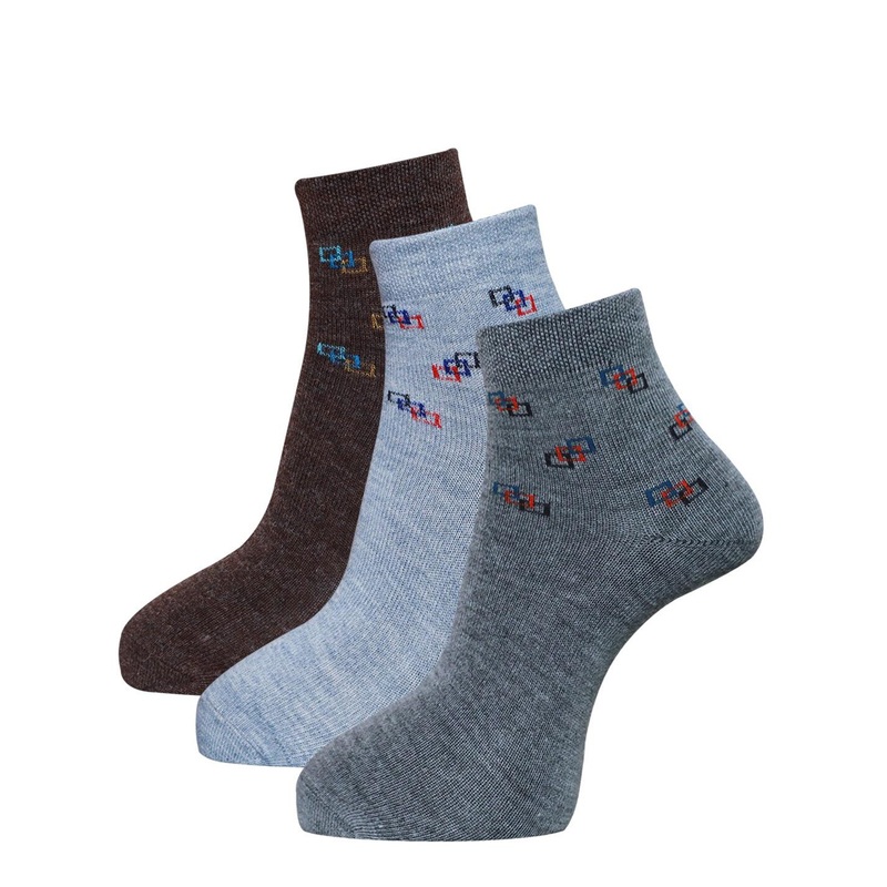 Dollar Socks Men Pack Of 3 Woolen Ankle Length Socks