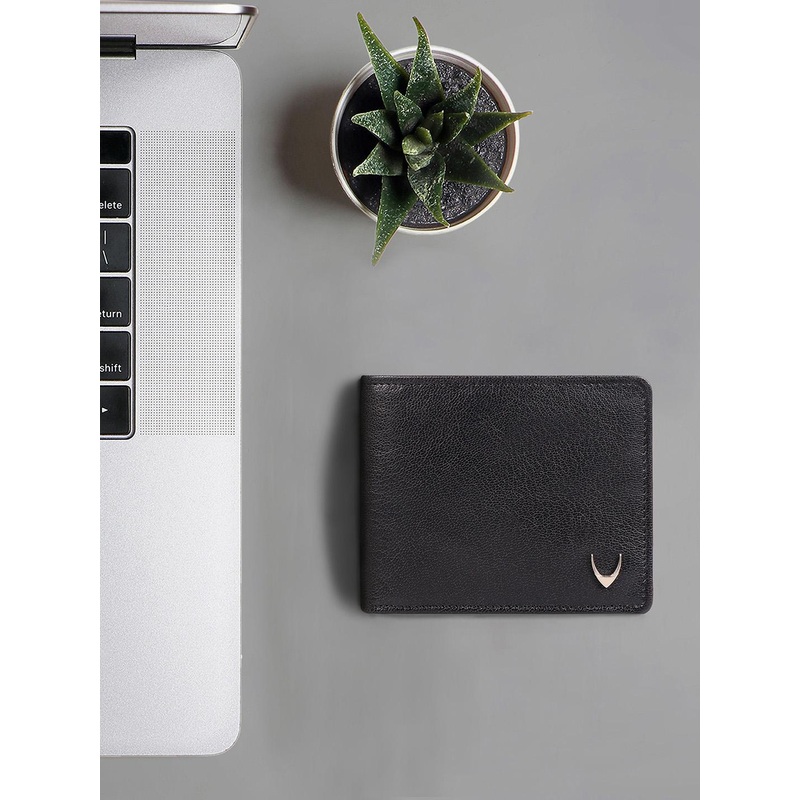 Hidesign Men Black Textured Leather Two Fold Wallet