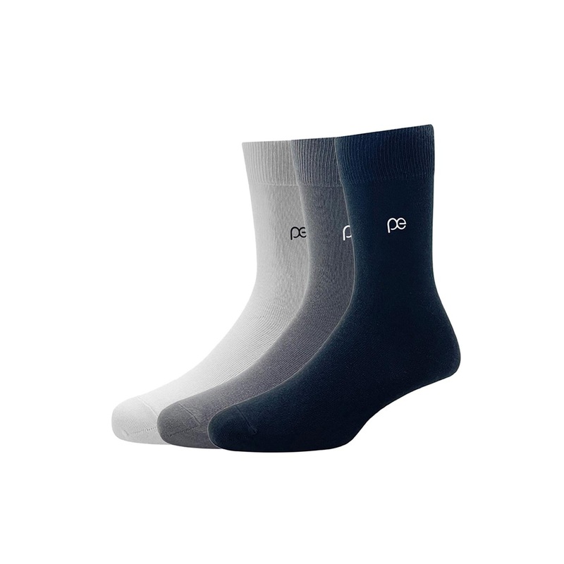 Peter England Men Pack of 3 White Cotton Calf Length Socks
