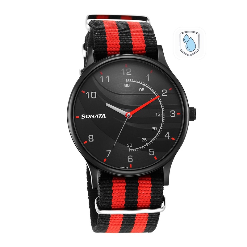 Sonata Men Brass Dial & Straps Analogue Watch