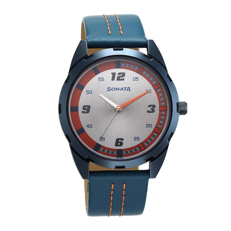 Sonata Men Leather Straps Analogue Watch 7149QL01