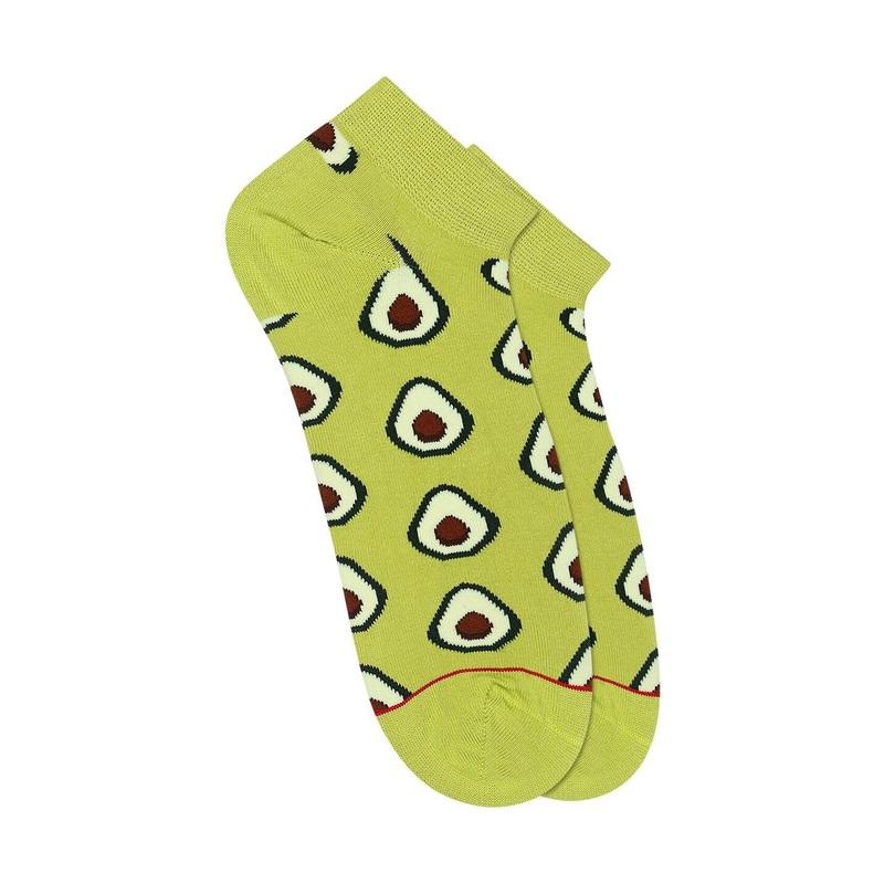 Soxytoes Green & Brown Patterned Ankle-Length Socks