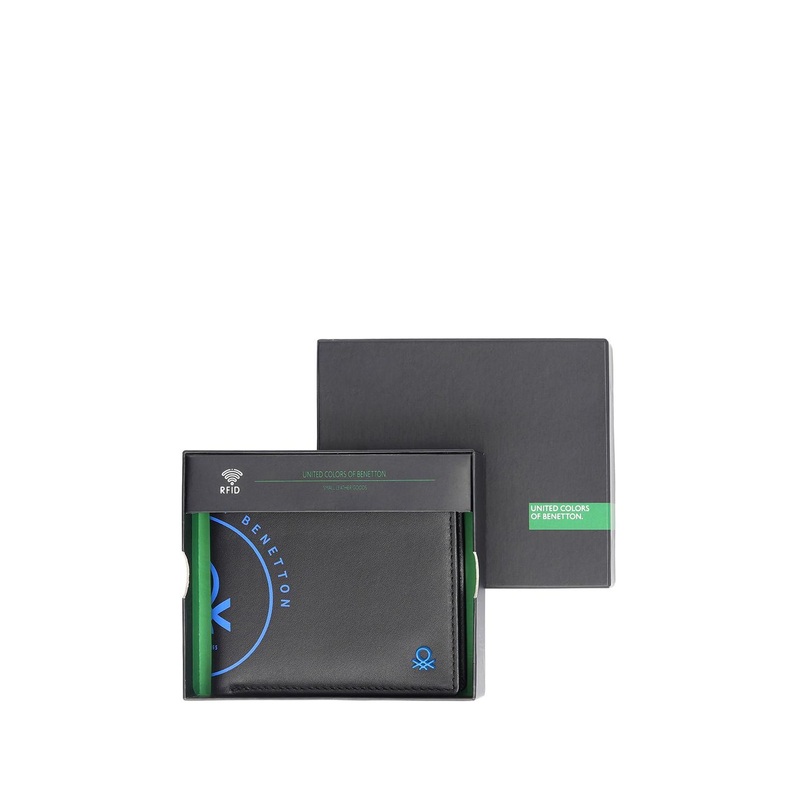 United Colors of Benetton Men Printed Leather Two Fold Wallet