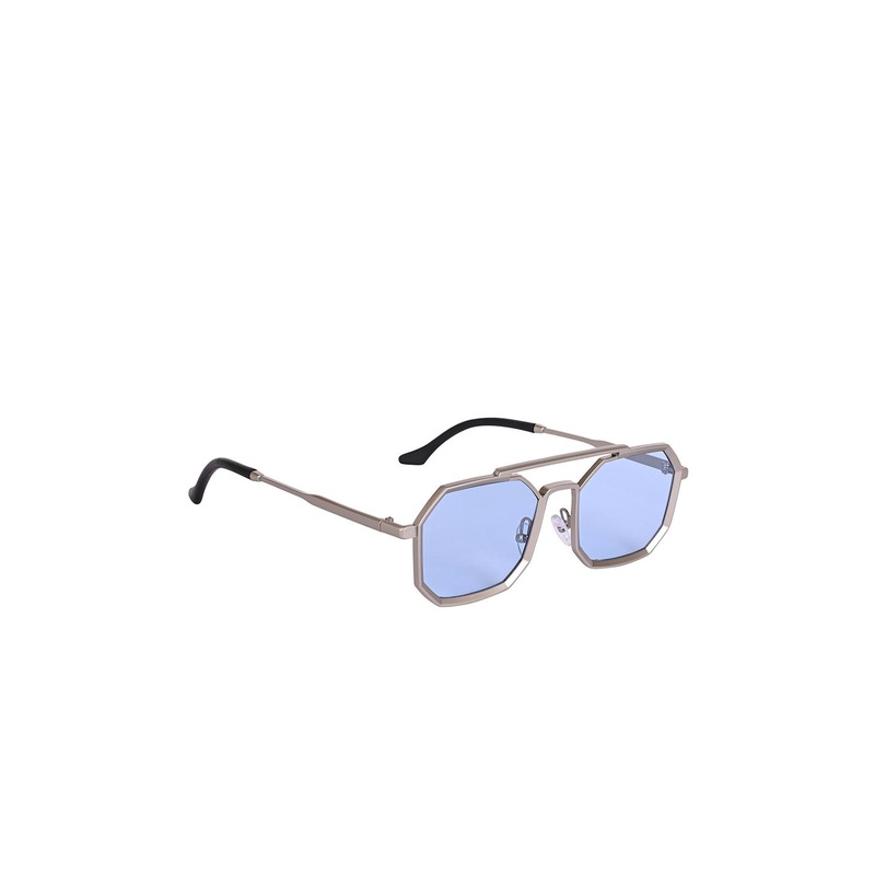 AISLIN Unisex Square Sunglasses with UV Protected Lens ES_13401-93-AS-Hexa-BLU-SVR-SQWF