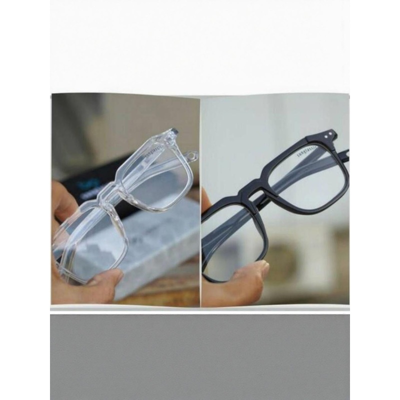 Arzonai Pack Of 2 Unisex Clear Lens & Black Sunglasses With UV Protected Lens