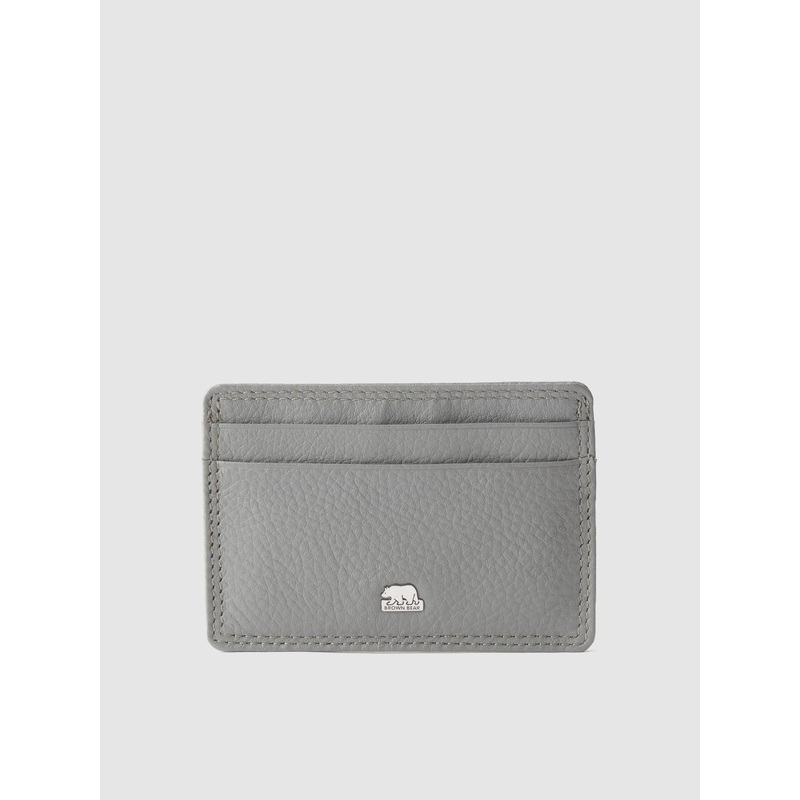 BROWN BEAR Men Grey Textured Leather Card Holder