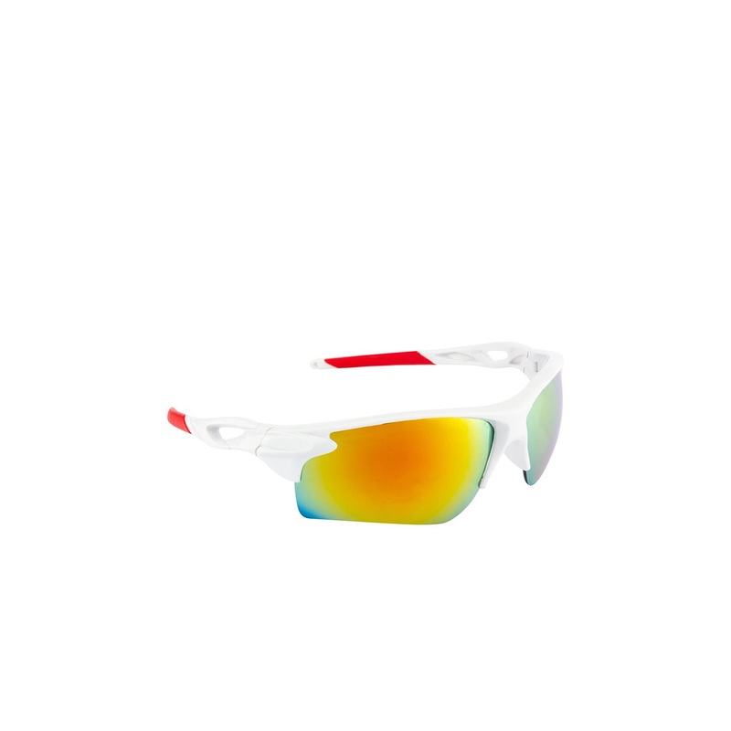 Clark N Palmer Unisex Mirrored Lens & White Sports Sunglasses with UV Protected Lens