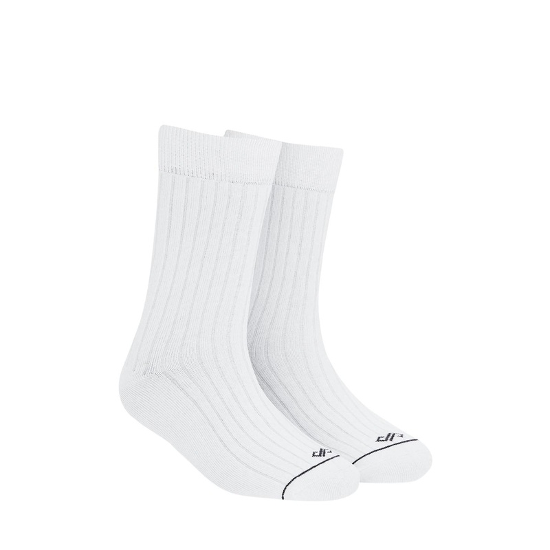 Dynamocks Unisex White Solid Calf-Length Socks