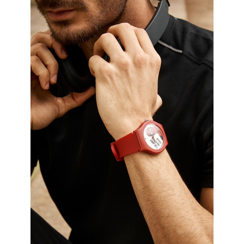 Fastrack Unisex White & Red Dead Pool Printed Analogue Watch 9915PP79