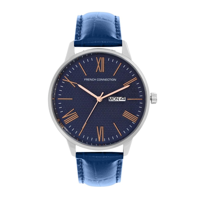 French Connection Men Blue Dial & Blue Leather Straps Analogue Watch- FCL25-C-Blue