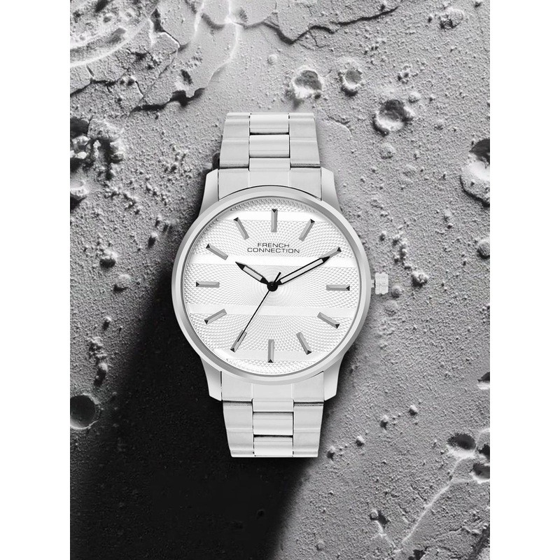 French Connection Men Dial & Stainless Steel Bracelet Style Straps Analogue Watch FCN091SM