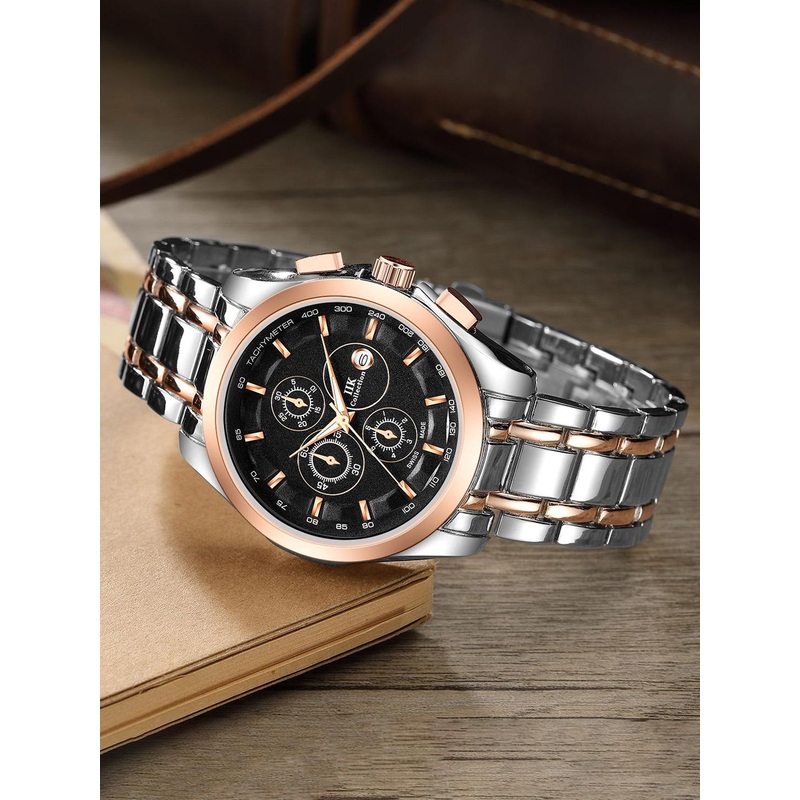 IIK COLLECTION Men Embellished Dial & Stainless Steel Straps Analogue Watch IIK-5091M