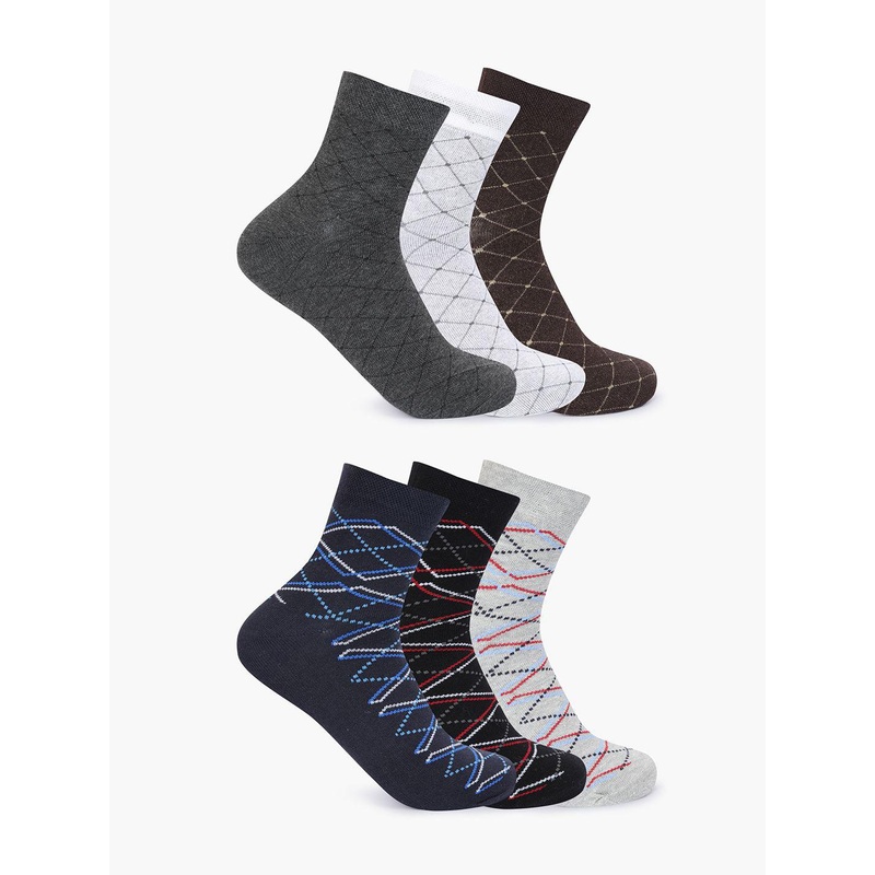 Mast & Harbour Unisex Pack Of 6 Patterned Socks