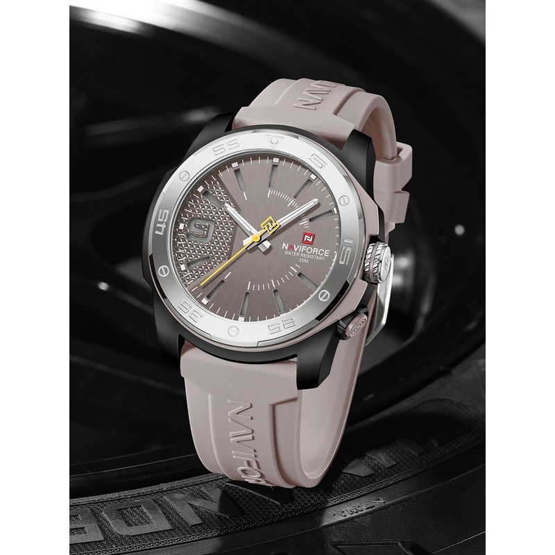 Naviforce Men Textured Dial & Straps Analogue Watch NF7112_S GY GY