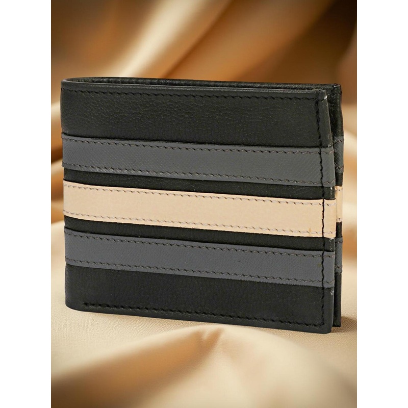 PERKED Colourblocked Leather Two Fold Wallet
